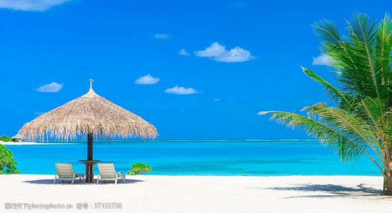 马尔代夫旅游马尔代夫海滩蔚蓝背景