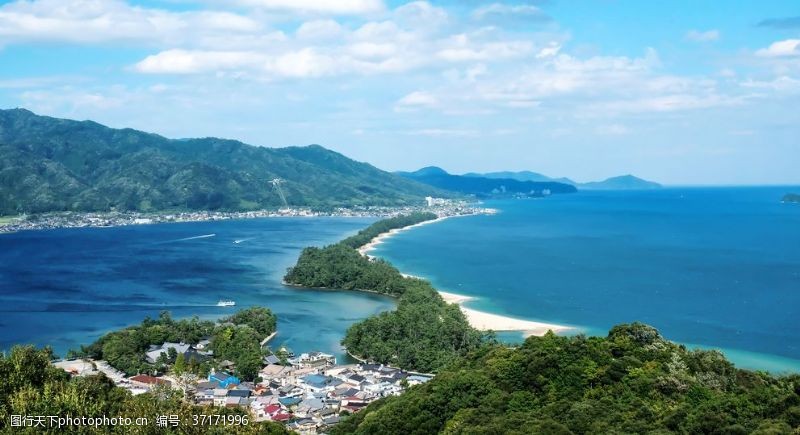 大海黄昏日落美景岛屿