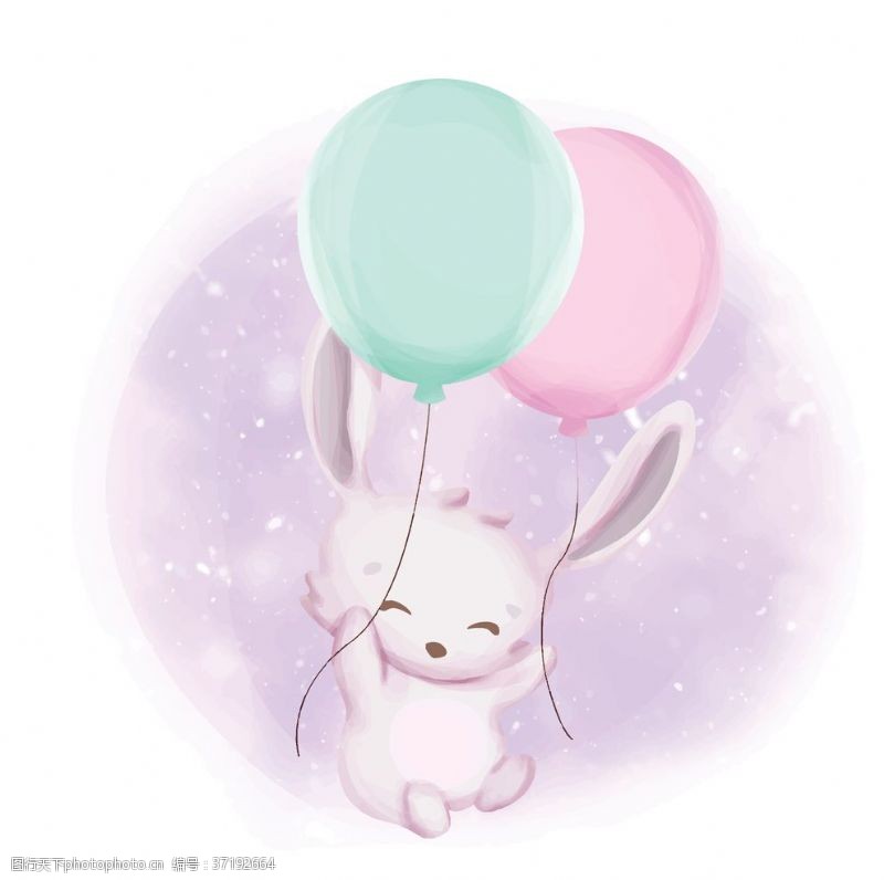 梅花卡通气球兔子