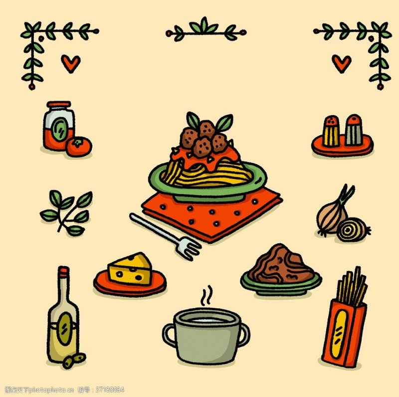 夏季蔬菜矢量厨房蔬菜食物素材