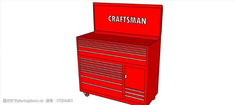 草图大师模型红色箱子工具箱模型