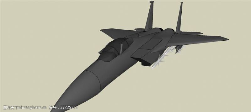 草图大师F15战斗机模型