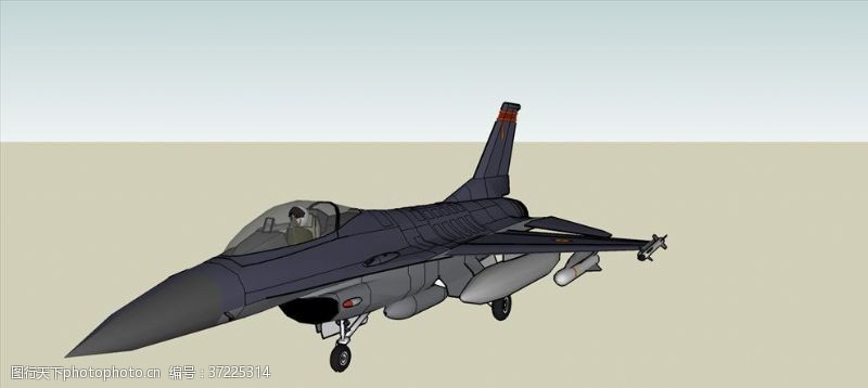 草图大师F16战斗机