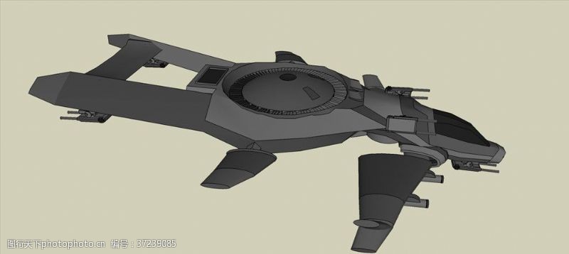 草图大师攻击飞船模型