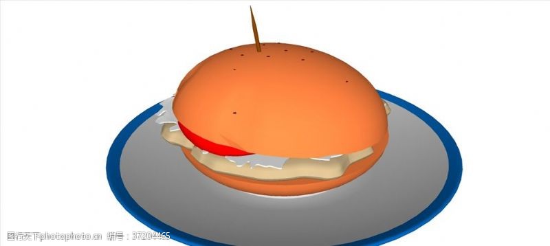 草图大师模型汉堡包模型