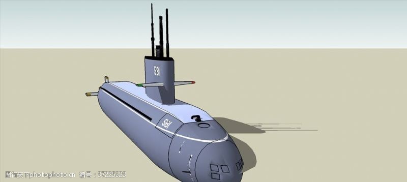 草图大师核潜艇模型