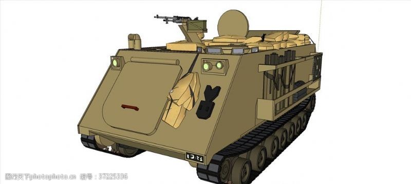 草图大师M1A1步兵战车模型
