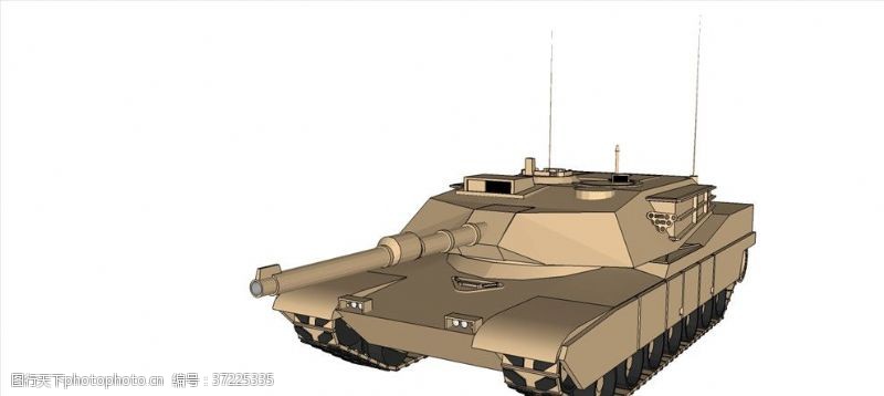 草图大师M1A1坦克模型