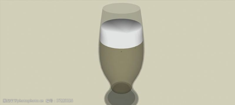 草图大师啤酒杯玻璃杯模型