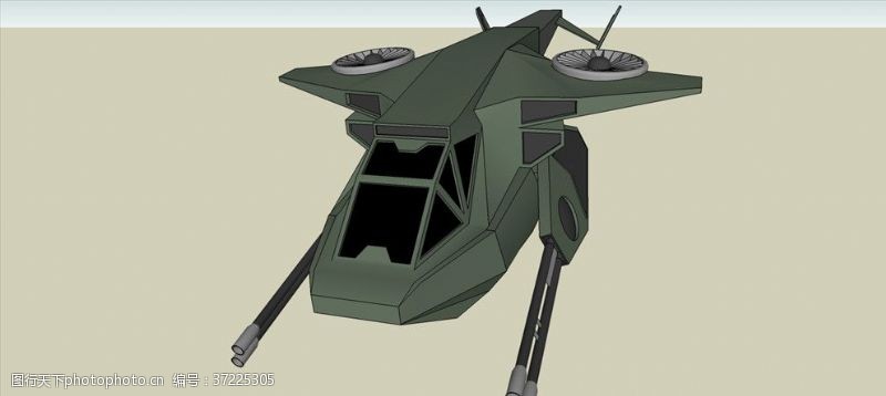草图大师涡轮攻击直升飞机模型