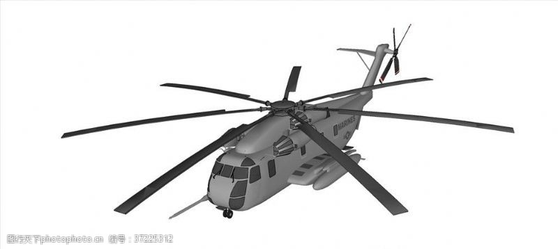 草图大师CH53E直升机模型
