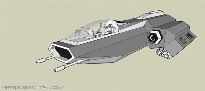 草图大师太空小型攻击飞船模型
