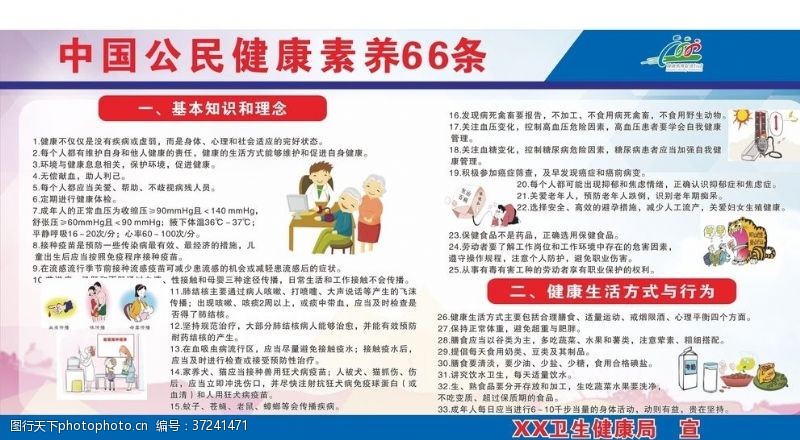 教育海报中国公民健康素养66条