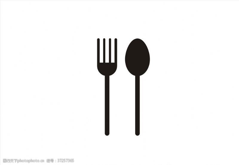 叉子勺子西餐图标矢量