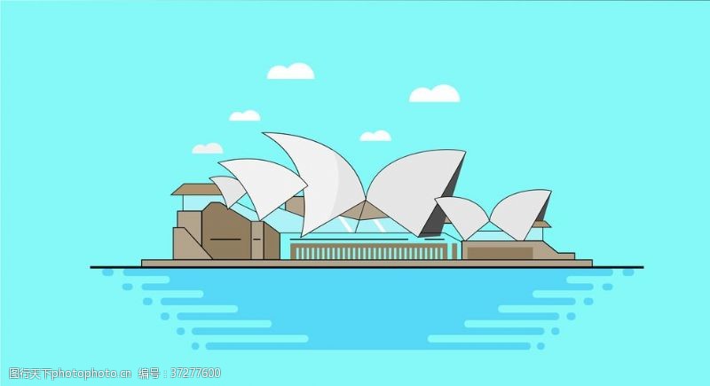 三折页插页悉尼歌剧院插画
