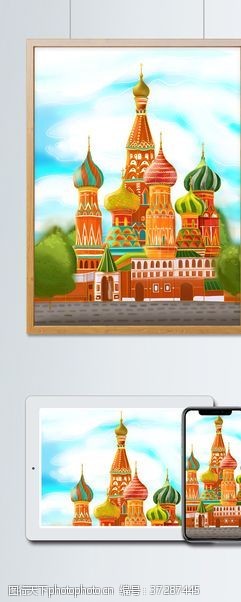 俄罗斯风景俄罗斯圣瓦西里升天教堂