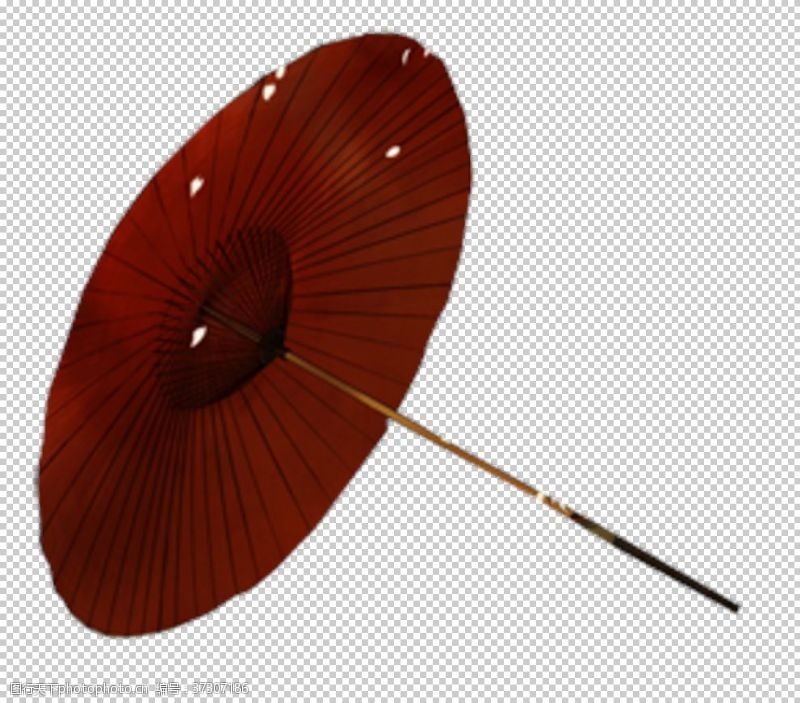 彩绘物件古风雨伞素材