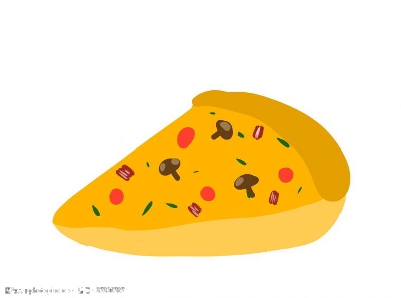 披萨图案手绘食物披萨矢量图