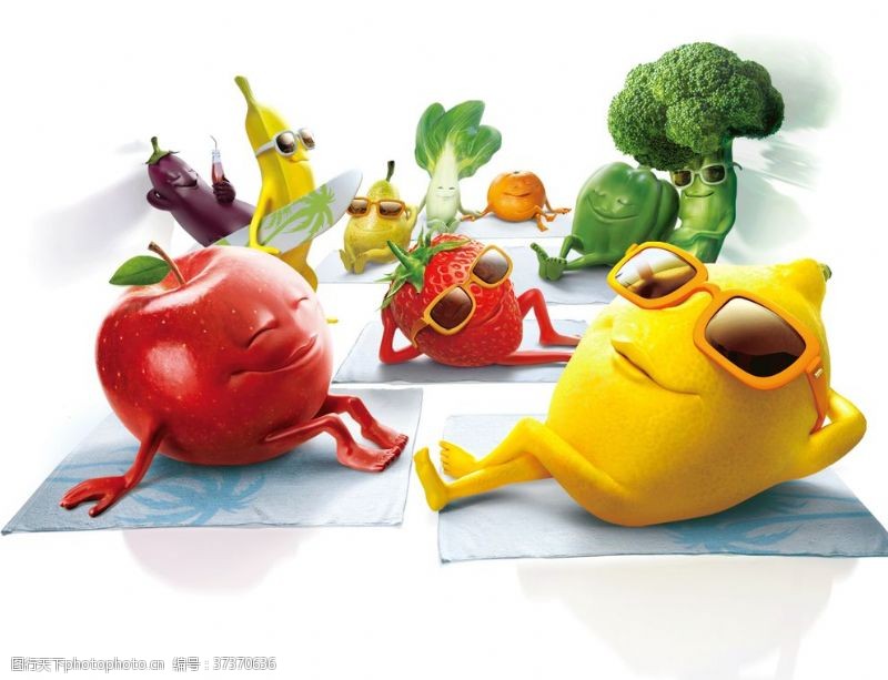 拟人化卡通水果蔬菜拟人化