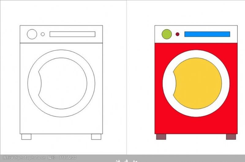 洗衣机简笔画图片免费下载 洗衣机简笔画素材 洗衣机简笔画模板 图行天下素材网