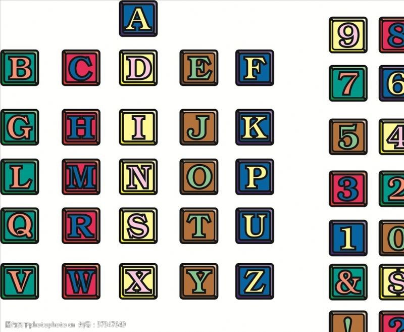 26个大写字母字母与数字