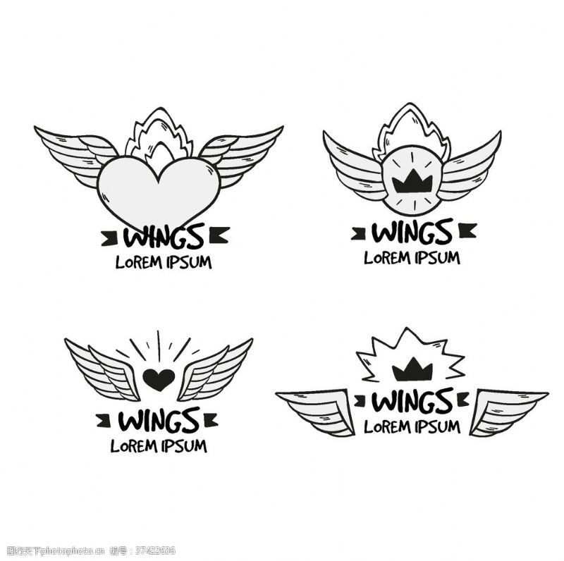 简洁名片翅膀logo