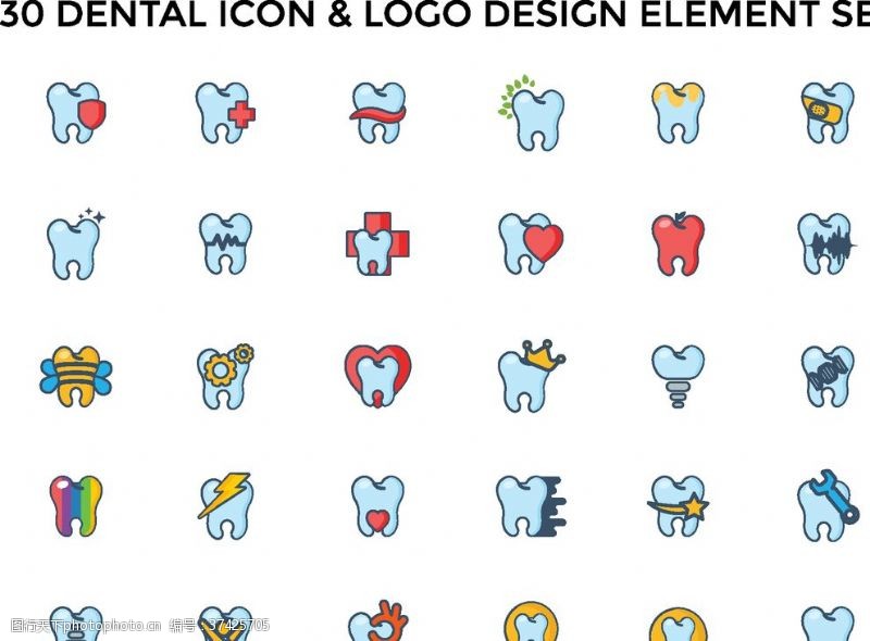 卡通牙齿牙齿logo