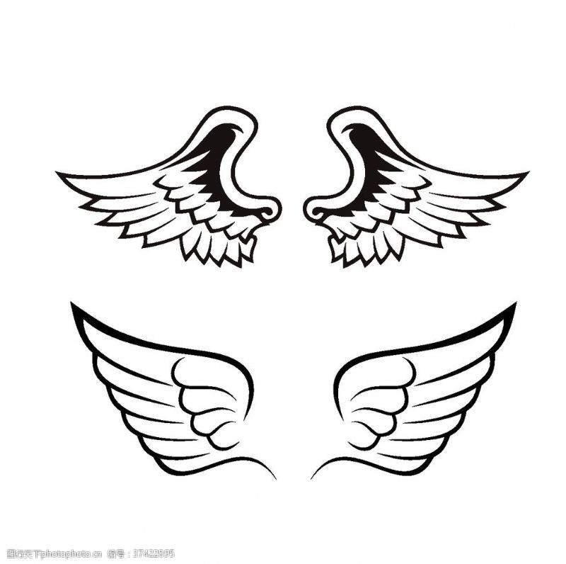几何花纹翅膀logo