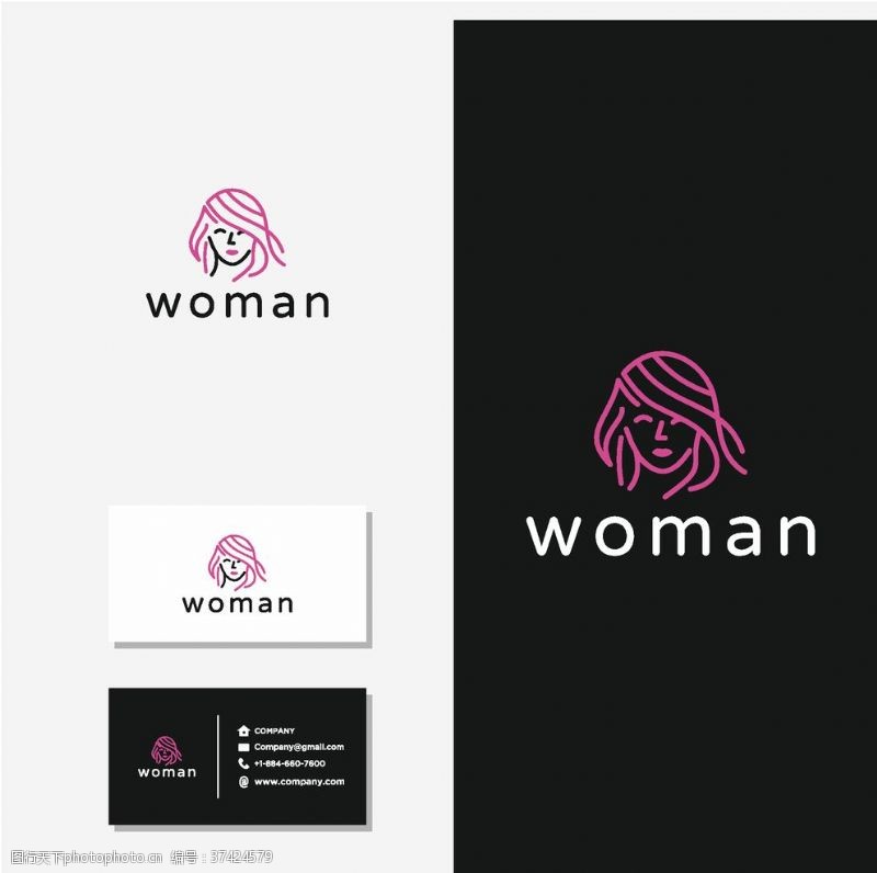 女性创意名片女性logo