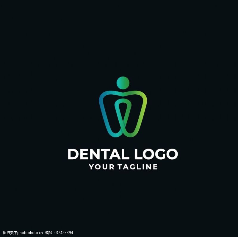卡通牙齿牙齿logo