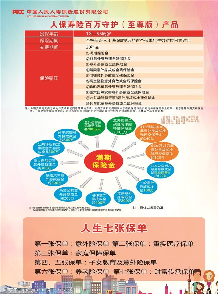 中国人寿宣传单人寿人民保险人生保单中国人保图