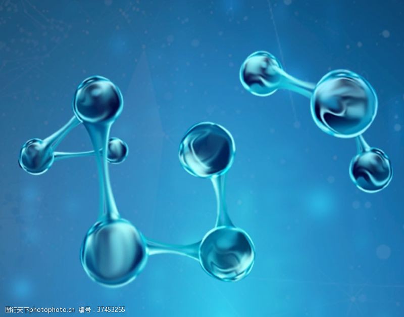 氨基酸生物科技分子图背景护肤元素蓝色
