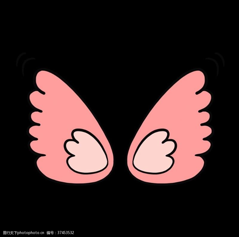 蝴蝶展翅原创卡通手绘粉色翅膀GIF动图