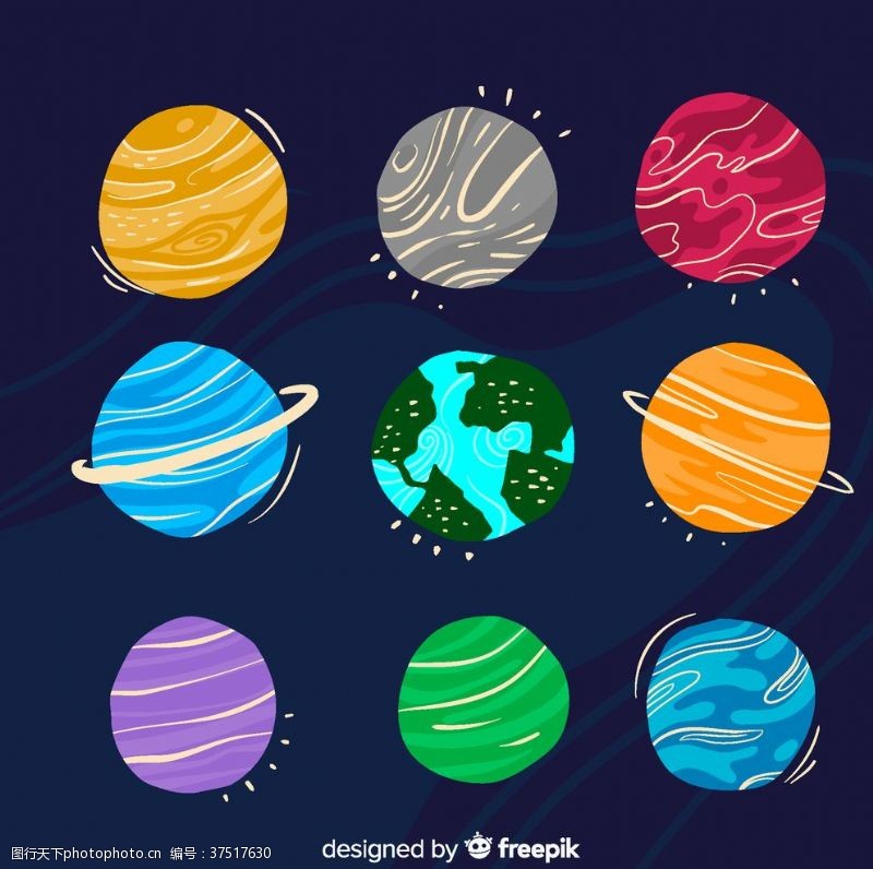 9款抽象太阳系行星