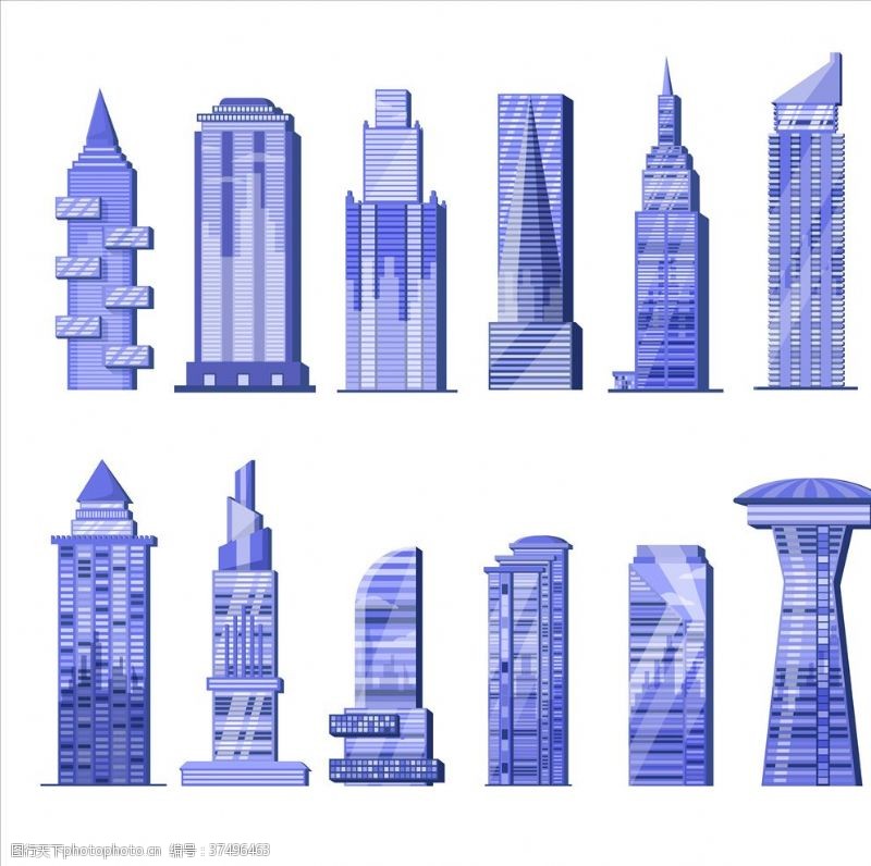 立体城市规划建筑插画
