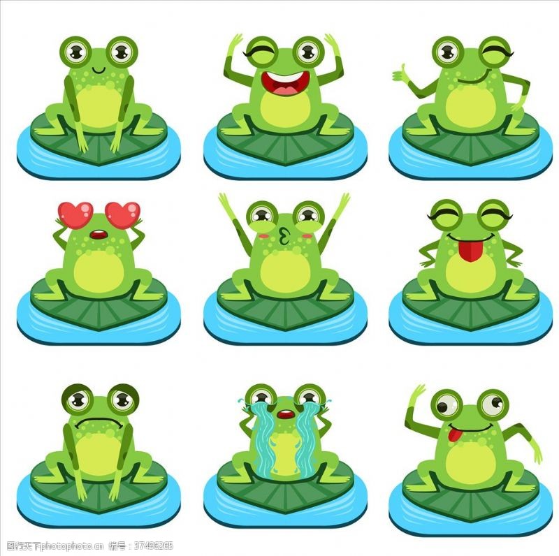 动物卡通模板下载卡通青蛙