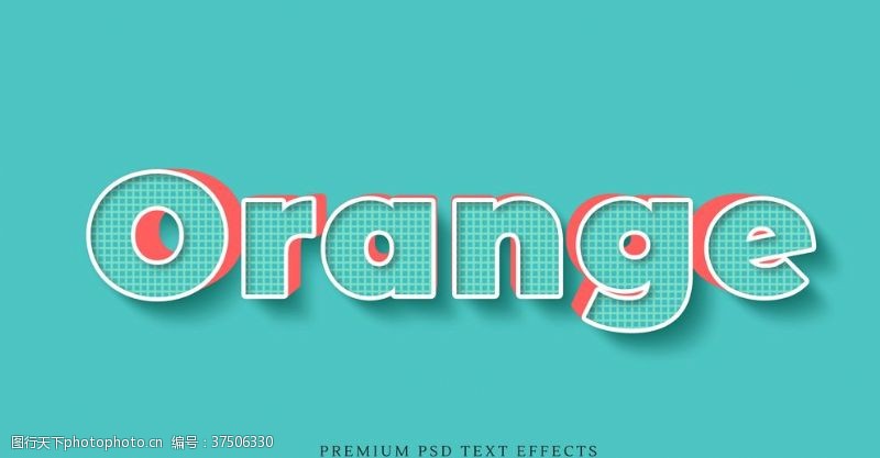 水晶模板字体样式橙色边框卡通效果