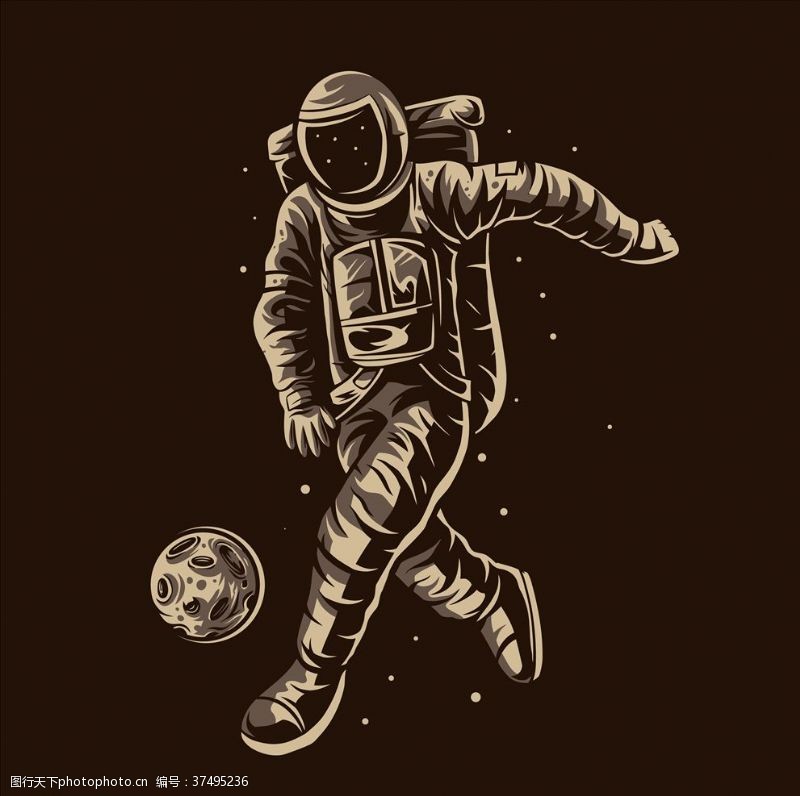 小学生航天踢足球的宇航员