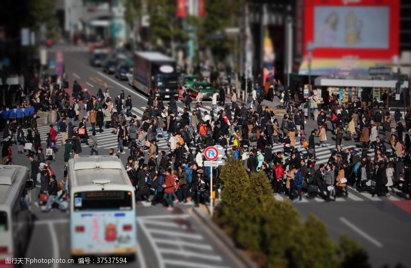 人流日本东京建筑风景