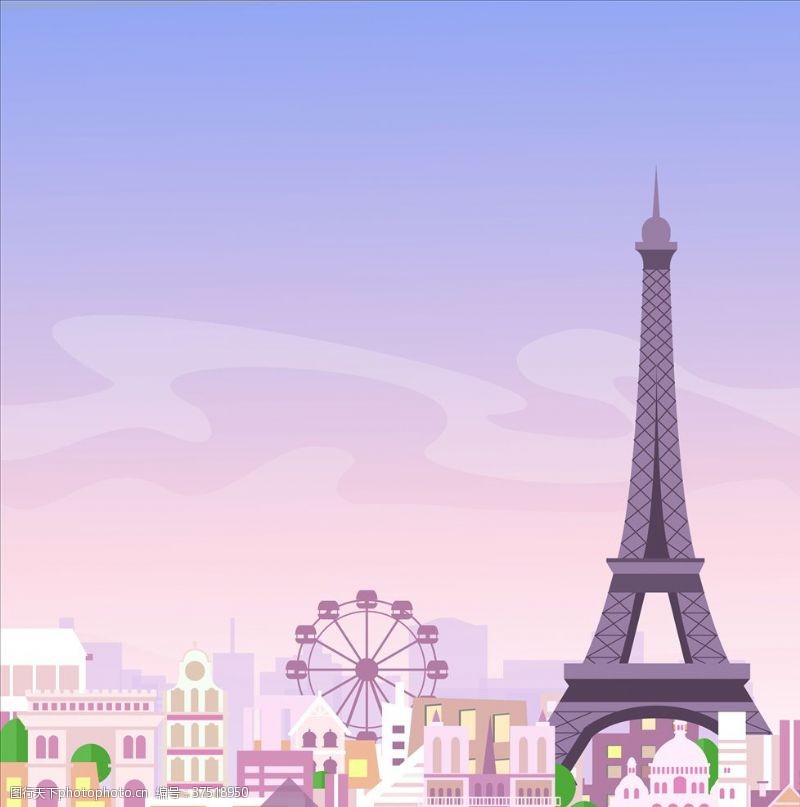 素描巴黎铁塔