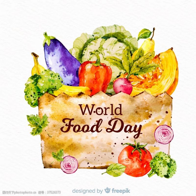 world彩绘世界粮食日蔬菜水果