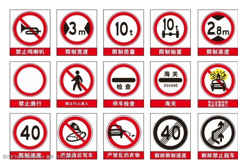 禁止车辆通行交通标识