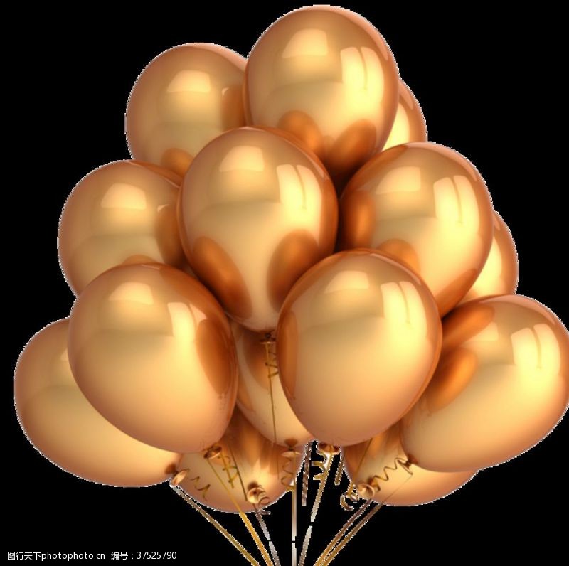 一串金金色气球