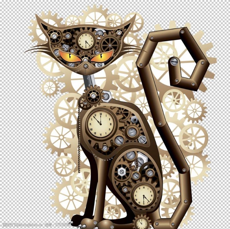 时尚钟表机械猫