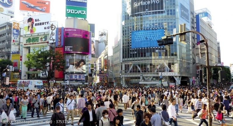 流运人口日本东京建筑风景