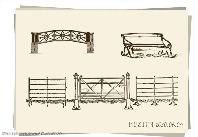 手绘款式4款入庭院围栏