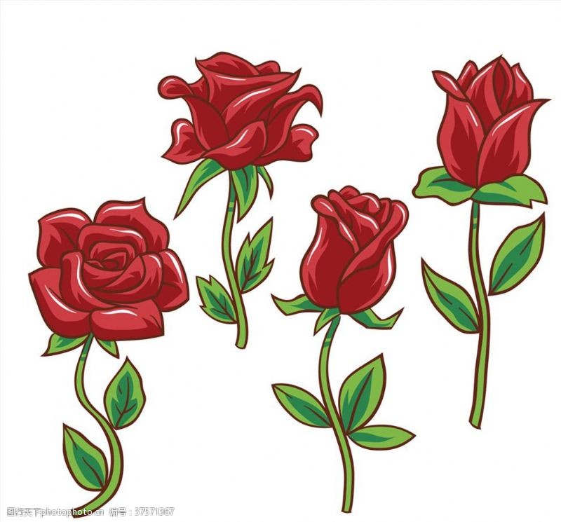 玫瑰精油复古红色玫瑰花矢量素材