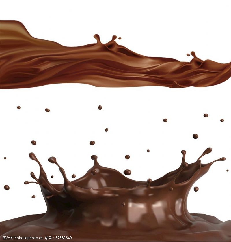巧克力液体PNG透明水滴漂浮水形状液体