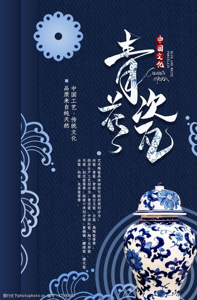 陶瓷文化挂图青花瓷