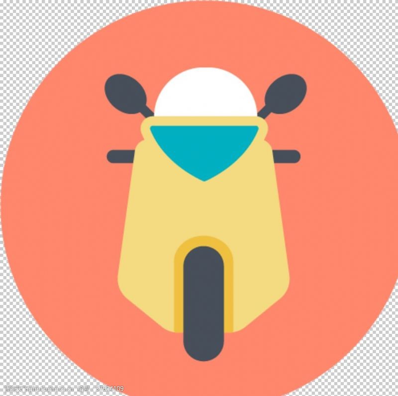 电动摩托车交通工具图标